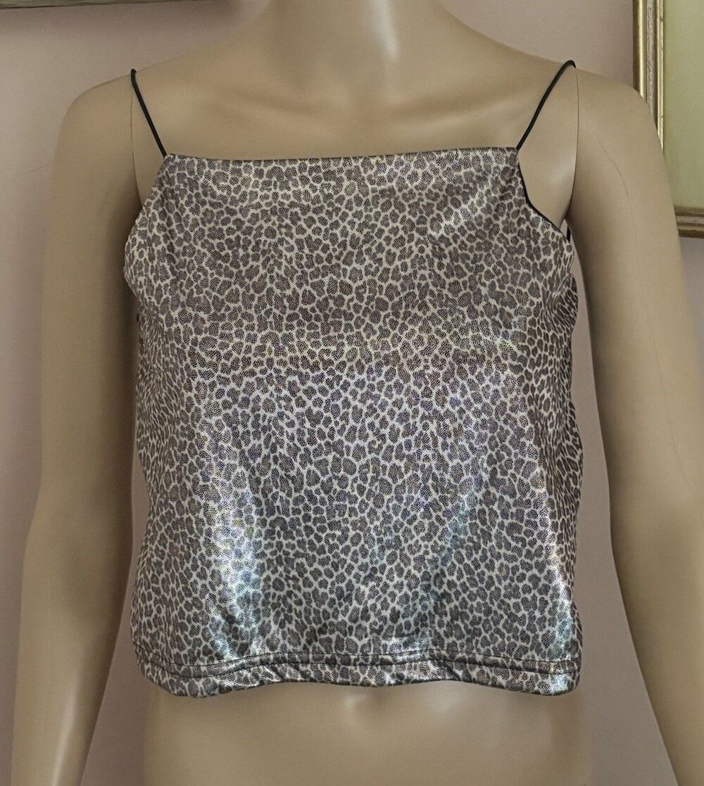 Eye Candy Vintage Cami Top Small Animal Print Metallic Edgy Glam Grunge Street